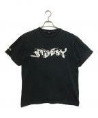 stussyステューシー）の古着「プリントTシャツ」｜ブラック