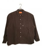 KEBOZケボズ）の古着「OPEN COLLAR SHIRT」｜ブラウン