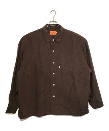 KEBOZ（ケボズ）の古着「OPEN COLLAR SHIRT」｜ブラウン