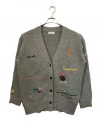 MAISON SPECIALメゾンスペシャル）の古着「Life Word Embroidery Knit Cardigan」｜グレー