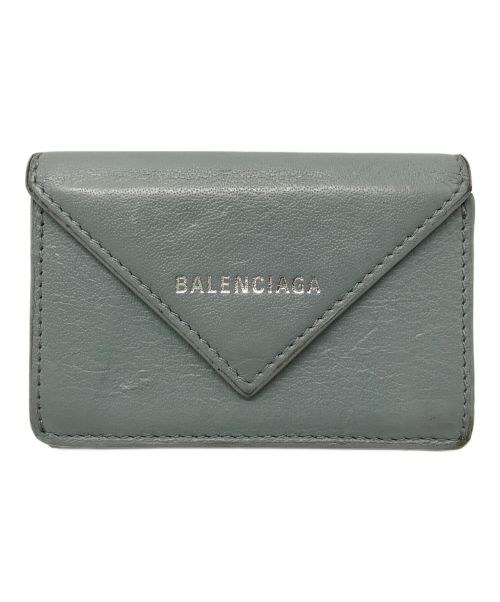 BALENCIAGA（バレンシアガ）BALENCIAGA (バレンシアガ) ペーパーミニウォレット スカイブルーの古着・服飾アイテム