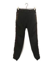 GIVENCHY（ジバンシィ）の古着「Velvet-trim Logo-waistband Jogger Pants」｜ブラック×レッド