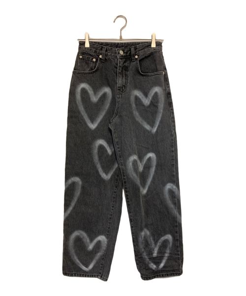 MIDNIGHT move（ミッドナイトムーブ）MIDNIGHT MOVE (ミッドナイトムーブ) heart denim pants グレー サイズ:Sの古着・服飾アイテム