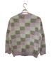 6(ROKU) BEAUTY&YOUTH (ロク ビューティーアンドユース) PILE BLOCK KNIT CARDIGAN バイオレット×グレー サイズ:F：7000円