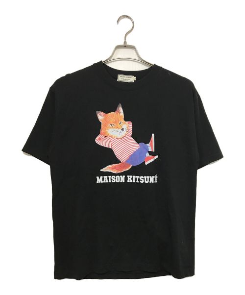 maison kitsune（メゾンキツネ）MAISON KITSUNE (メゾンキツネ) コットンTシャツ ブラック サイズ:Mの古着・服飾アイテム