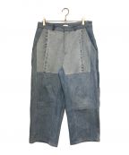 SEEALLシーオール）の古着「RECONSTRUCTED BELTED BUGGY JEANS」｜ライトインディゴ