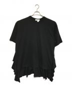 COMME des GARCONS SHIRTコムデギャルソンシャツ）の古着「T-shirt with ruffles」｜ブラック