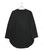 GROUND Yグラウンドワイ）の古着「30/- COTTON JERSEY JUMBO ROUNDED HEM LONG SLEEVE T-SHIRT」｜ブラック