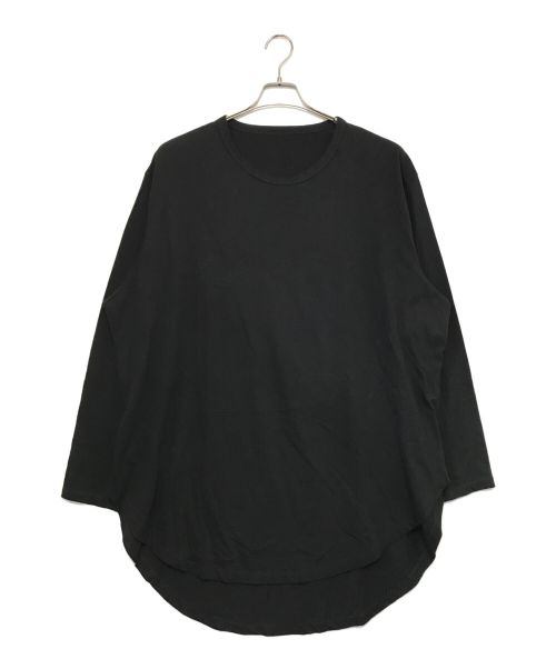 GROUND Y（グラウンドワイ）GROUND Y (グラウンドワイ) 30/- COTTON JERSEY JUMBO ROUNDED HEM LONG SLEEVE T-SHIRT ブラック サイズ:3の古着・服飾アイテム