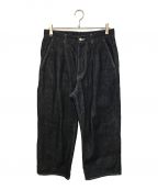 Graphpaperグラフペーパー）の古着「Selvage Denim Two Tuck Pants」｜インディゴ