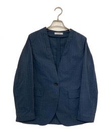 heliopole（エリオポール）の古着「SEERSUCKER NO-COLLAR JACKET」｜ネイビー