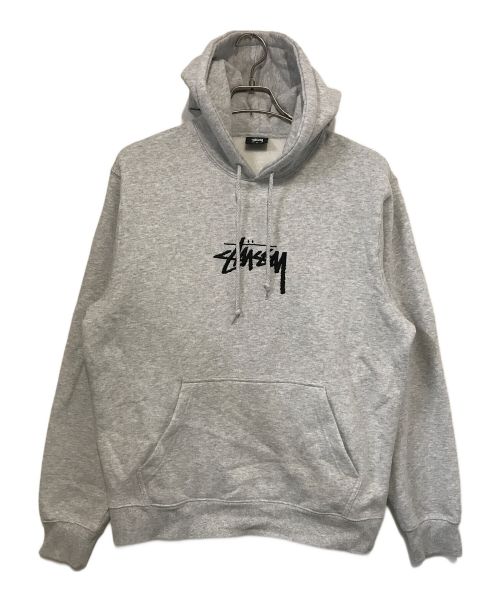 stussy（ステューシー）stussy (ステューシー) 刺繍ロゴパーカー グレー サイズ:Mの古着・服飾アイテム