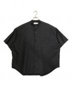 Graphpaperグラフペーパー）の古着「Oxford S/S Oversized Band Collar Shirt」｜グレー