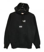 SUPREME×COMME des GARCONSシュプリーム×コムデギャルソン）の古着「Split Box Logo Hooded Sweatshirt / スプリット ボックス ロゴ スウェットシャツ」｜ブラック