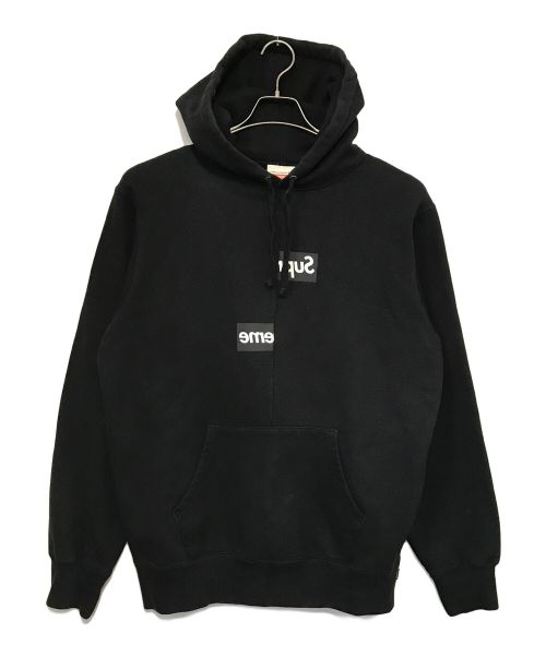 SUPREME（シュプリーム）SUPREME (シュプリーム) COMME des GARCONS (コムデギャルソン) Split Box Logo Hooded Sweatshirt / スプリット ボックス ロゴ スウェットシャツ ブラック サイズ:Ⅼの古着・服飾アイテム