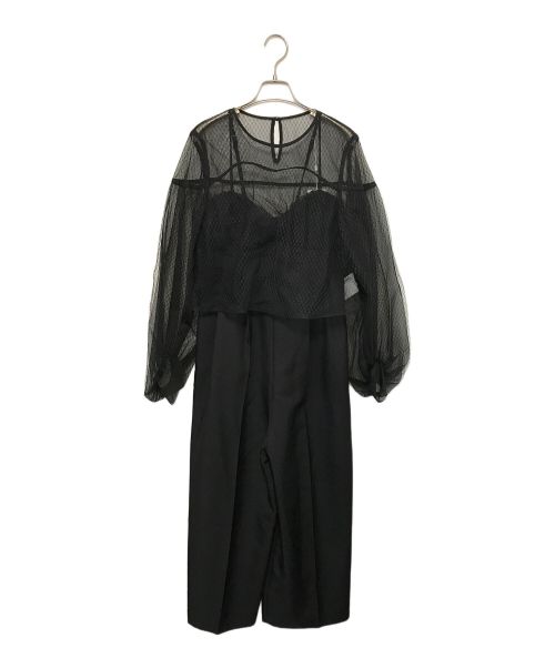 Ameri（アメリ）Ameri (アメリ) NET TULLE TOP LAYERED ROMPERS ブラック サイズ:Mの古着・服飾アイテム