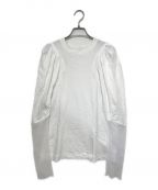 THINGS THAT MATTERシングスザットマター）の古着「VOLUME SHOULDER TULLE CUT AND SEW TOPS」｜ホワイト