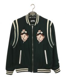 BILLIONAIRE BOYS CLUB×ICE CREAM（ビリオネアボーイズクラブ×アイスクリーム）の古着「FACES VARSITY JACKET」｜グリーン