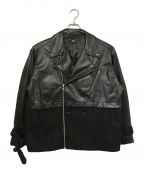 HAREハレ）の古着「Faux leather docking jacket」｜ブラウン×ブラック