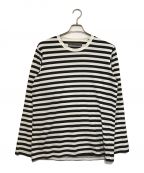 Y's for menワイズフォーメン）の古着「LONG SLEEVE T-SHIRT WITH NARROW STRIPES」｜ホワイト×ブラック