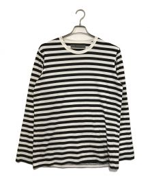 Y's for men（ワイズフォーメン）の古着「LONG SLEEVE T-SHIRT WITH NARROW STRIPES」｜ホワイト×ブラック