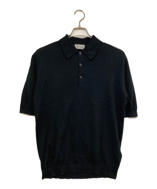 JOHN SMEDLEY（ジョンスメドレー）JOHN SMEDLEY (ジョンスメドレー) コットンニットポロシャツ ブラック サイズ:Sの古着・服飾アイテム