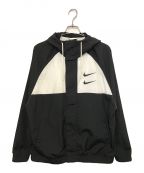 NIKEナイキ）の古着「SWOOSH HOODY WOVEN JACKET」｜ホワイト×ブラック