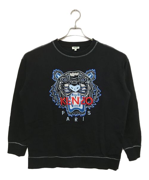 KENZO（ケンゾー）KENZO (ケンゾー) Contrasted Stitch Tiger Sweatshirt ブラック サイズ:Sの古着・服飾アイテム