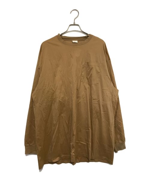 yuan（ユアン）yuan (ユアン) wind shut long sleeve tee ブラウン サイズ:Ⅼの古着・服飾アイテム