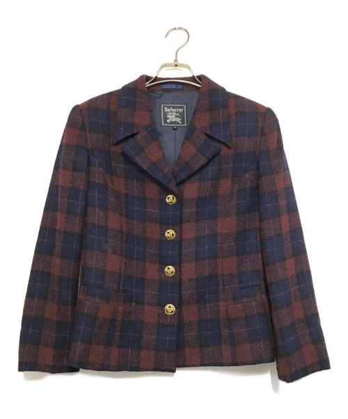 Burberry's（バーバリーズ）Burberry's (バーバリーズ) チェック柄テーラードジャケット ネイビー サイズ:9の古着・服飾アイテム