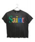 SAINT MICHAEL（セントマイケル）の古着「ヴィンテージ加工ロゴプリントTシャツ」｜ブラック