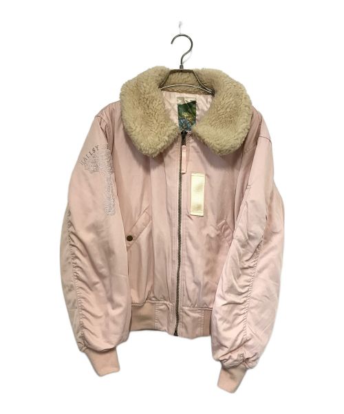 B BALLSY（ボールジィ）B BALLSY (ボールジィ) bomber flight jacket ピンク サイズ:Mの古着・服飾アイテム