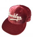 New Eraニューエラ）の古着「BROOKLYN DODGERSカラーベロアキャップ」｜レッド