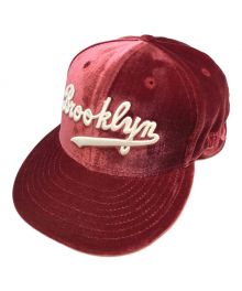 New Era（ニューエラ）の古着「BROOKLYN DODGERSカラーベロアキャップ」｜レッド