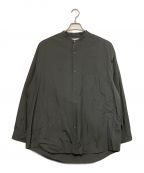 Graphpaperグラフペーパー）の古着「BROAD OVERSIZED L/S BAND COLLAR SHIRT」｜グレー