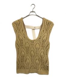 Eaphi（エフィ）の古着「U NECK LEAF PATTERN KNIT VEST」｜ブラウン