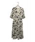 HER LIP TO（ハーリップトゥ）の古着「Monotone Floral Slit Sleeve Dress」｜ブラック×アイボリー