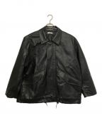 WYM LIDNMウィム バイ リドム）の古着「ARTIFICIAL GRAIN MILITARY BLOUSON」｜ブラック