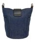 TOD'S (トッズ) DOUBLE T MINI DENIM&LEATHER BUCKET BAG ブラック×インディゴ：30000円