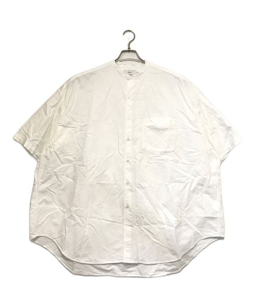 Graphpaper（グラフペーパー）Graphpaper (グラフペーパー) Oxford S/S Oversized Band Collar Shirt ホワイト サイズ:O/Sの古着・服飾アイテム