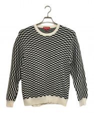 SUPREME (シュプリーム) 20SS Back Logo Sweater Checkerboard ブラック×ホワイト サイズ:S