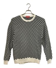 SUPREME（シュプリーム）の古着「20SS Back Logo Sweater Checkerboard」｜ブラック×ホワイト