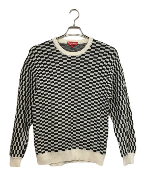 SUPREME（シュプリーム）SUPREME (シュプリーム) 20SS Back Logo Sweater Checkerboard ブラック×ホワイト サイズ:Sの古着・服飾アイテム