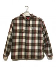 SUPREME (シュプリーム) 19AW Quilted Hooded Plaid Shirt カーキ×レッド サイズ:S