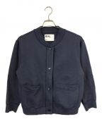 MHLエムエイチエル）の古着「LIGHTWEIGHT LOOPBACK SNAP CARDIGAN」｜ネイビー