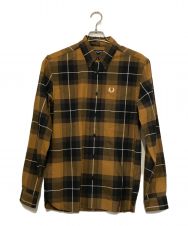 FRED PERRY (フレッドペリー) 23AW TARTAN SHIRT-OXBLOOD DARK CARAMEL ブラック×ブラウン サイズ:M