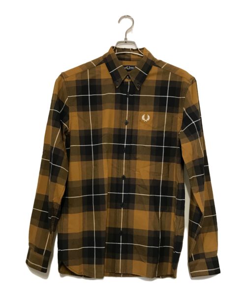 FRED PERRY（フレッドペリー）FRED PERRY (フレッドペリー) 23AW TARTAN SHIRT-OXBLOOD DARK CARAMEL ブラック×ブラウン サイズ:Mの古着・服飾アイテム