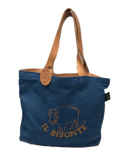 IL BISONTE（イル ビゾンテ）IL BISONTE (イル ビゾンテ) キャンバスハンドバッグ ブルーの古着・服飾アイテム