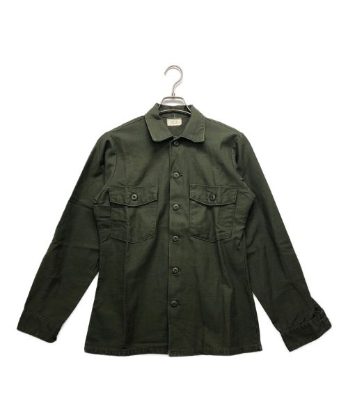 US ARMY（ユーエスアーミー）US ARMY (ユーエスアーミー) SATEEN UTILITY SHIRT カーキ サイズ:14 1/2の古着・服飾アイテム