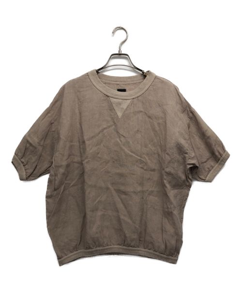 maillot（マイヨ）maillot (マイヨ) Linen Big Sweat Shirt-Tee ベージュの古着・服飾アイテム